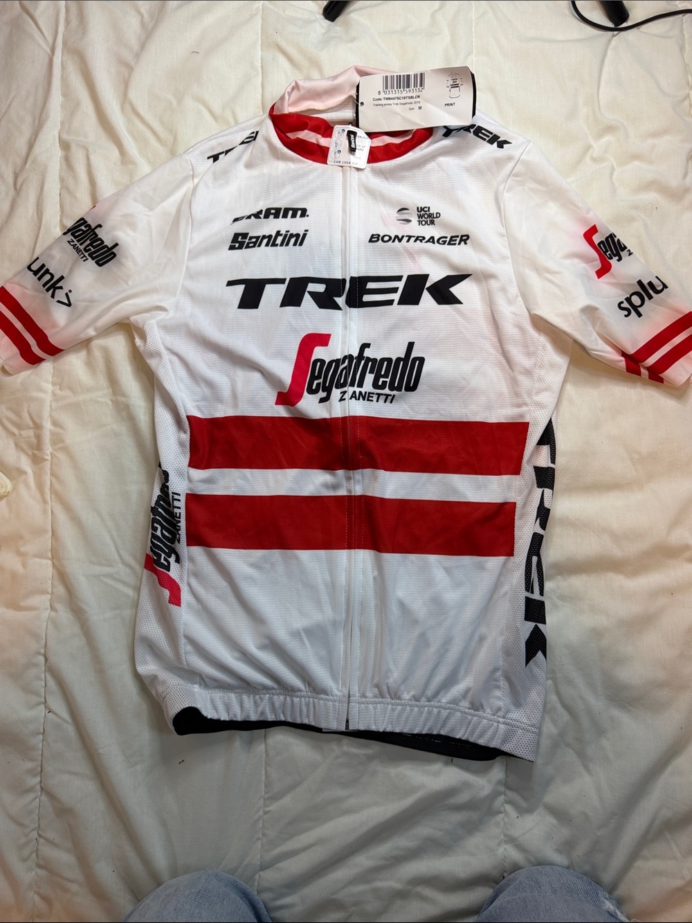 Trek Segafredo Men's White & Red Cycling Jersey